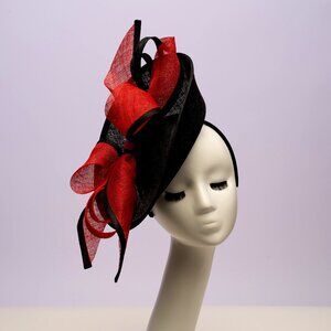 Beloved Millinery Exquisite Red Black Couture Hat